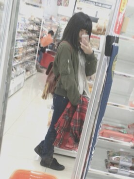 「SPINNS（スピンズ）のアイテム（マフラー）」を使った、ch!h♡⃜さん（レディース・153cm）の秋コーディネート