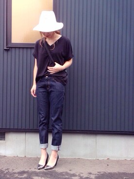 「NIKE(ナイキ)のアイテム(ショルダーバッグ)」を使った、Y U M Iさん(レディース・160cm)の夏コーディネート