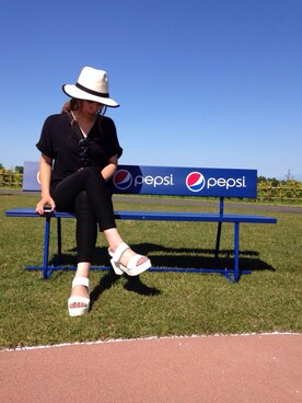 「NIKE(ナイキ)のアイテム(ショルダーバッグ)」を使った、Y U M Iさん(レディース・160cm)の夏コーディネート