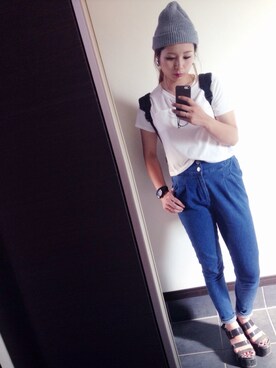 「BACKS（バックス）のアイテム（腕時計）」を使った、Y U M Iさん（レディース・160cm）の夏コーディネート