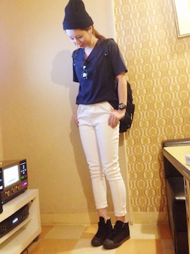 「BACKS（バックス）のアイテム（腕時計）」を使った、Y U M Iさん（レディース・160cm）の夏コーディネート