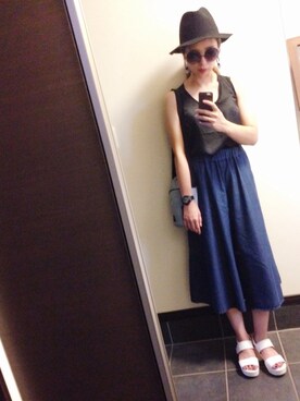 「NIKE(ナイキ)のアイテム(ショルダーバッグ)」を使った、Y U M Iさん(レディース・160cm)の夏コーディネート