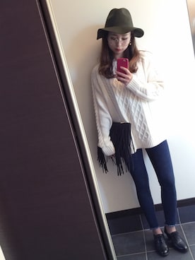 「SOMETHING（サムシング）のアイテム（シューズ）」を使った、Y U M Iさん（レディース・160cm）の秋コーディネート