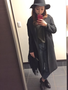 「SOMETHING（サムシング）のアイテム（シューズ）」を使った、Y U M Iさん（レディース・160cm）の冬コーディネート