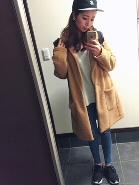 「※ALPHA（アルファ）のアイテム（バックパック/リュック）」を使った、Y U M Iさん（レディース・160cm）の冬コーディネート