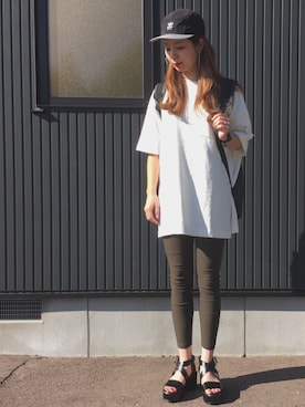 「※ALPHA（アルファ）のアイテム（バックパック/リュック）」を使った、Y U M Iさん（レディース・160cm）の夏コーディネート