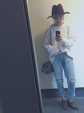 「SOMETHING（サムシング）のアイテム（シューズ）」を使った、Y U M Iさん（レディース・160cm）の秋コーディネート