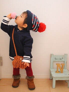 nozo◡̈♥︎♡さん（キッズ・80cm）の秋コーディネート