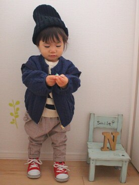 nozo◡̈♥︎♡さん（キッズ・80cm）の秋コーディネート