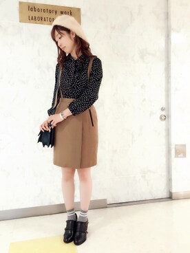 「レトロ」｜「アイテム（ブーティ）」を使った、Natsuさん（レディース・157cm）の秋コーディネート