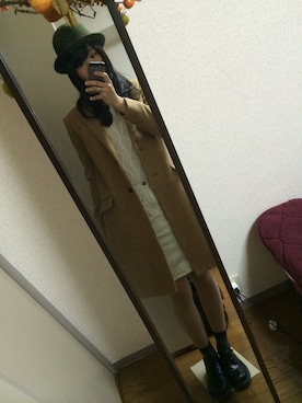 「Dr. Martens（ドクターマーチン）のDr.Martens (ドクターマーチン)/1461 3EYE GIBSON SHOES（その他シューズ）」を使った、まるしゃんさん（レディース・166cm）の冬コーディネート