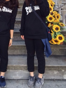 「SUPERMAN（スーパーマン）のアイテム」を使った、MKKさん（レディース・152cm）の秋コーディネート