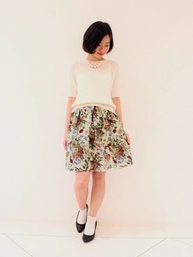 「透かし編みニット」｜tomoさん（レディース・158cm）の春コーディネート