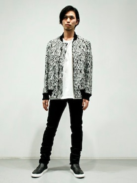 「LITHIUM HOMME(リチウム オム)のアイテム(ブルゾン)」を使った、LITHIUMさん(メンズ・182cm)の夏コーディネート