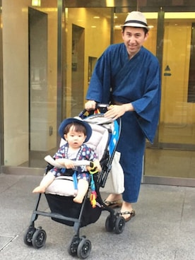 「帯」｜「アイテム（サンダル）」を使った、EishinAbAさん（メンズ・174cm）の夏コーディネート