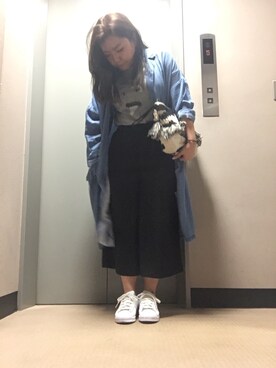 「Enasoluna（エナソルーナ）のアイテム（ピアス（両耳用））」を使った、ponさん（レディース・154cm）の春コーディネート