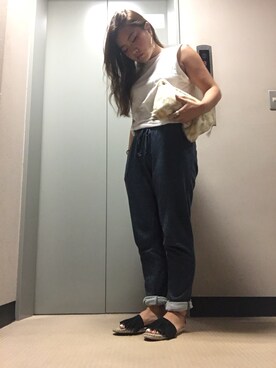 「STYLE DELI（スタイルデリ）のアイテム（パンツ）」を使った、ponさん（レディース・154cm）の夏コーディネート