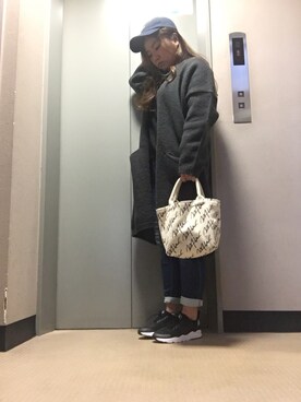 「ハラチ」｜「アイテム（キャップ）」を使った、ponさん（レディース・154cm）の秋コーディネート