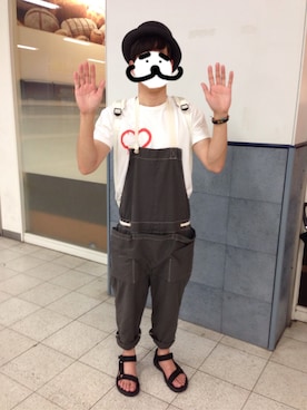 「KAPITAL（キャピタル）のアイテム（オールインワン・サロペット）」を使った、とうふさん（メンズ・168cm）の夏コーディネート