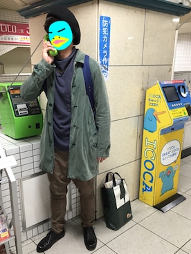 「HIBECK（ハイベック）のアイテム（ジャケット/アウター）」を使った、とうふさん（メンズ・168cm）の冬コーディネート