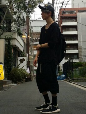 「AMBUSH（アンブッシュ）のアイテム（キャップ）」を使った、ひかさん（メンズ・173cm）の夏コーディネート