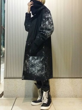「RICK OWENS」｜「アイテム（マウンテンパーカー）」を使った、ひかさん（メンズ・173cm）の冬コーディネート