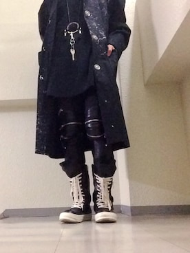 「RICK OWENS」｜「アイテム（マウンテンパーカー）」を使った、ひかさん（メンズ・173cm）の冬コーディネート