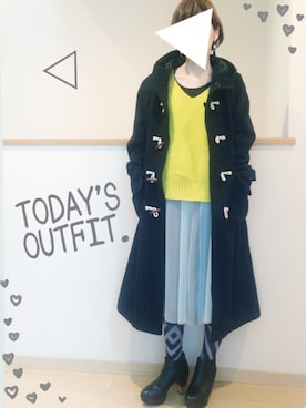 「ロング丈ダッフル」｜「アイテム（ブーツ）」を使った、ケイティさん（レディース・157cm）の冬コーディネート