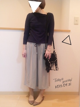 「BAPY（ベイピー）のアイテム」を使った、ケイティさん（レディース・157cm）の春コーディネート