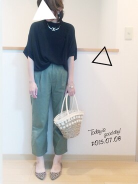 「ハイネックトップス」｜ケイティさん（レディース・157cm）の夏コーディネート