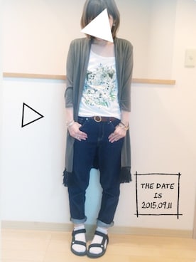 「PAUL&JOE（ポールアンドジョー）のアイテム（Tシャツ/カットソー）」を使った、ケイティさん（レディース・157cm）の秋コーディネート