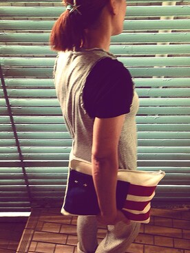 「アイテム（つなぎ/オールインワン、グレー系）」を使った、ＮＡＯさん（レディース・159cm）の夏コーディネート