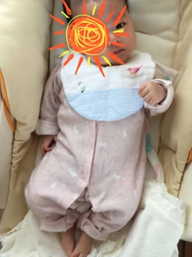 「Handmade（ハンドメイド）のアイテム（ロンパース、ピンク系）」を使った、たんしげさん（レディース）の秋コーディネート