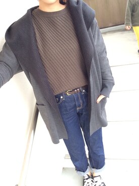 「grove（グローブ）のアイテム（その他アウター）」を使った、mitanさん（レディース・158cm）の冬コーディネート