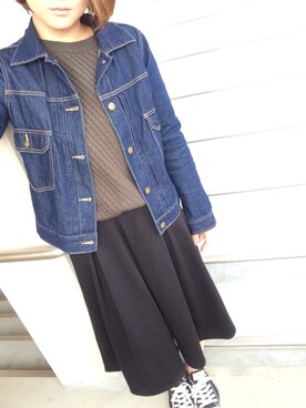 「SMELLY（スメリー）のアイテム（ピアス（両耳用））」を使った、mitanさん（レディース・158cm）の冬コーディネート