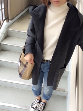 「grove（グローブ）のアイテム（その他アウター）」を使った、mitanさん（レディース・158cm）の冬コーディネート