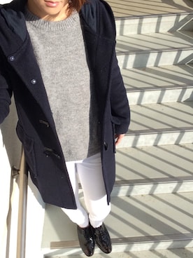 「SMELLY（スメリー）のアイテム（ピアス（両耳用））」を使った、mitanさん（レディース・158cm）の冬コーディネート