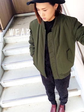 「ニットアップ」｜「アイテム（帽子）」を使った、mitanさん（レディース・158cm）の冬コーディネート