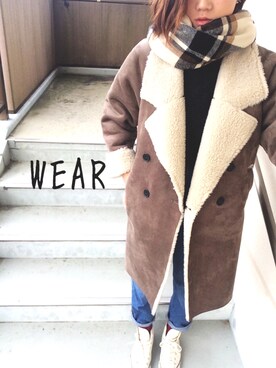 「マムジーンズ」｜mitanさん（レディース・158cm）の冬コーディネート