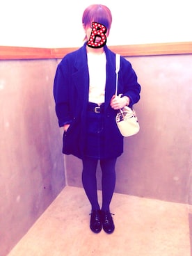 「AVAN LILY（アヴァンリリィ）のジャケットコート（その他アウター、ブルー系）」を使った、ぼぶさん（レディース・153cm）の春コーディネート