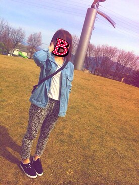 「ピクニック」｜「アイテム（スタジャン）」を使った、ぼぶさん（レディース・153cm）の春コーディネート