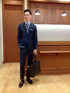 上村さんの「SD: 【ハンドライン】 LORO PIANA社製生地 シャドウグレンチェック スーツ」を使ったコーディネート