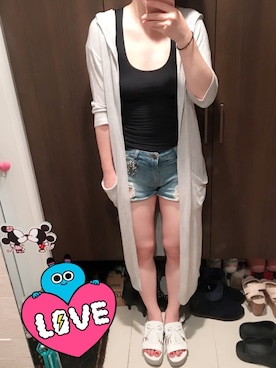 「mysty woman（ミスティウーマン）のアイテム（モッズコート）」を使った、Nozomi♡さん（レディース・168cm）の夏コーディネート