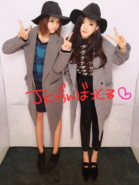 「one way（ワンウェイ）のアイテム（チェスターコート）」を使った、ゆいぽむさん（レディース・162cm）の冬コーディネート