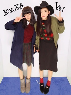 「WEGO（ウィゴー）のアイテム（ブルゾン）」を使った、ゆいぽむさん（レディース・162cm）の冬コーディネート