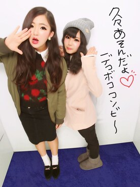 「WEGO（ウィゴー）のアイテム（ブルゾン）」を使った、ゆいぽむさん（レディース・161cm）の冬コーディネート