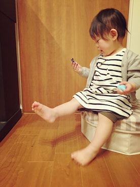 「フェリシモキッズ（フェリシモキッズ）のアイテム（パンツ）」を使った、みかんさん（キッズ・80cm）の冬コーディネート