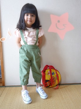 「ハグマグ」｜「アイテム（オールインワン・サロペット）」を使った、yuririsaさん（キッズ・90cm）の春コーディネート