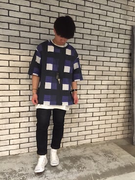「SASQUATCHfabrix.（サスクワァッチファブリックス）のアイテム」を使った、村松滉太さん（メンズ・169cm）の春コーディネート
