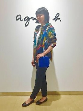 「agnes b.（アニエスベー）のアイテム（パンツ）」を使った、YUKIさん（レディース・157cm）の春コーディネート